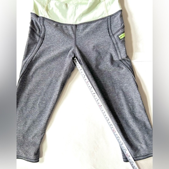 Lululemon Run a Marathon Crop grey green band pocket size 6 leggings pants - Picture 4 of 9